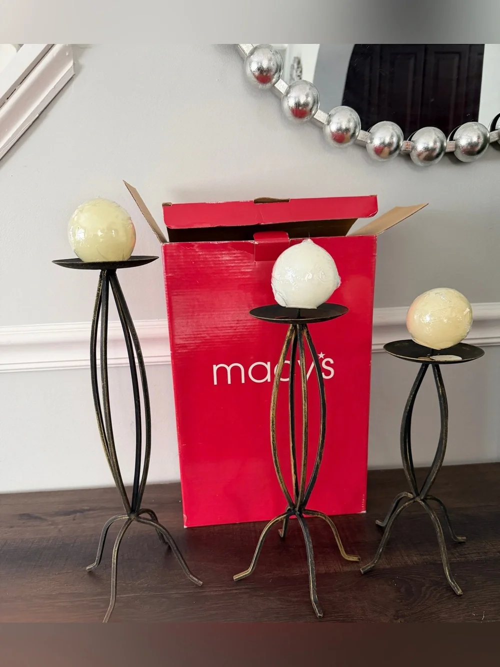 Macy's set of 3 Decorative Candle Holders Set